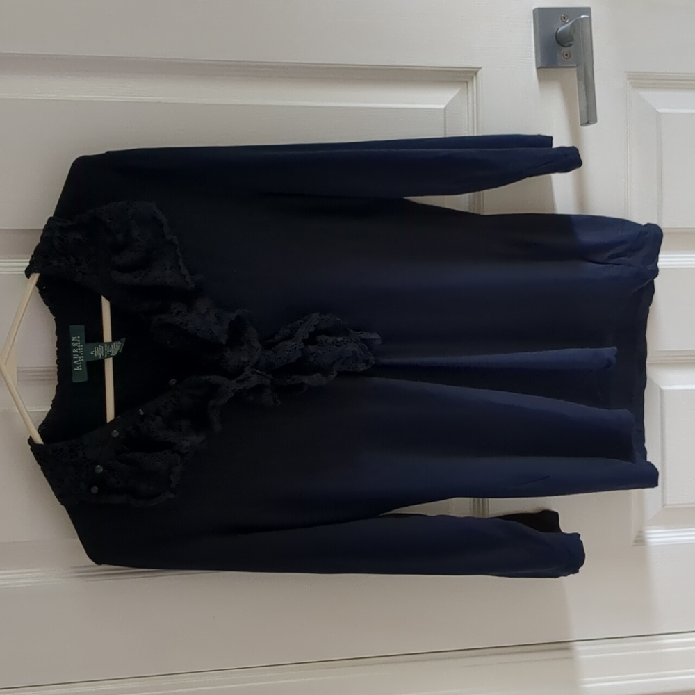 Ralph Lauren Petites 3/4 Length Lace Shirt